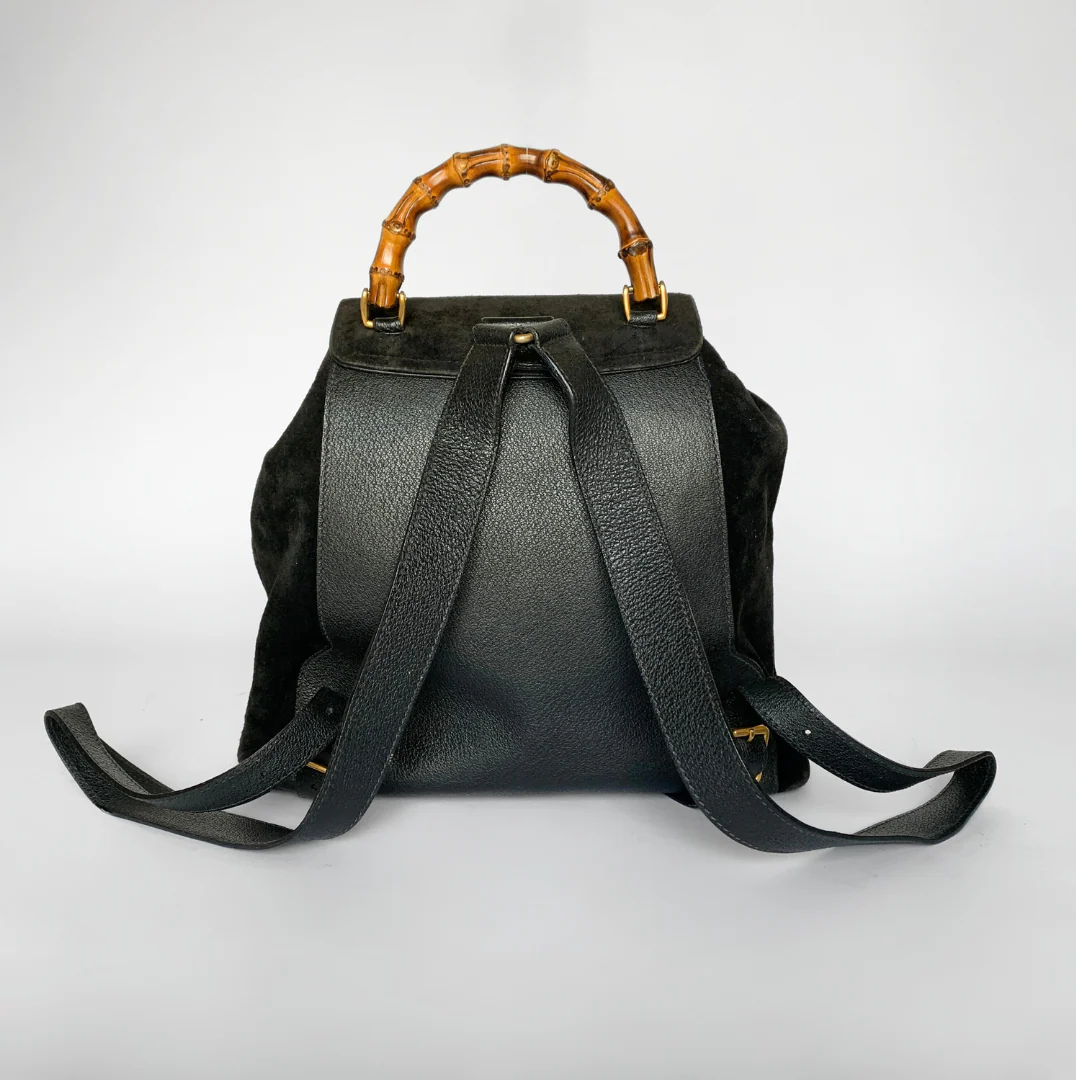Gucci Bamboo Backpack Large Suede Leather - Image 3