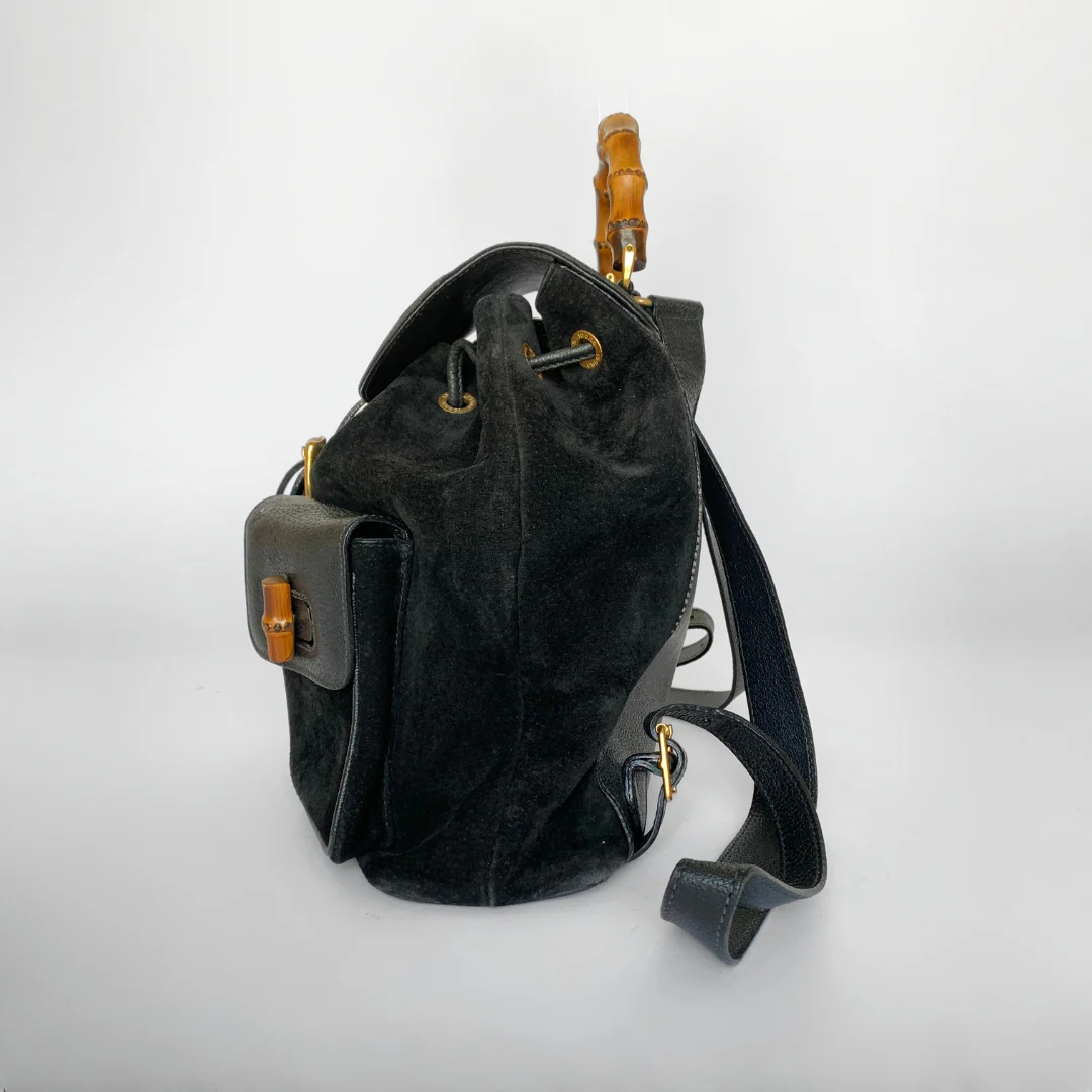 Gucci Bamboo Backpack Large Suede Leather - Image 4