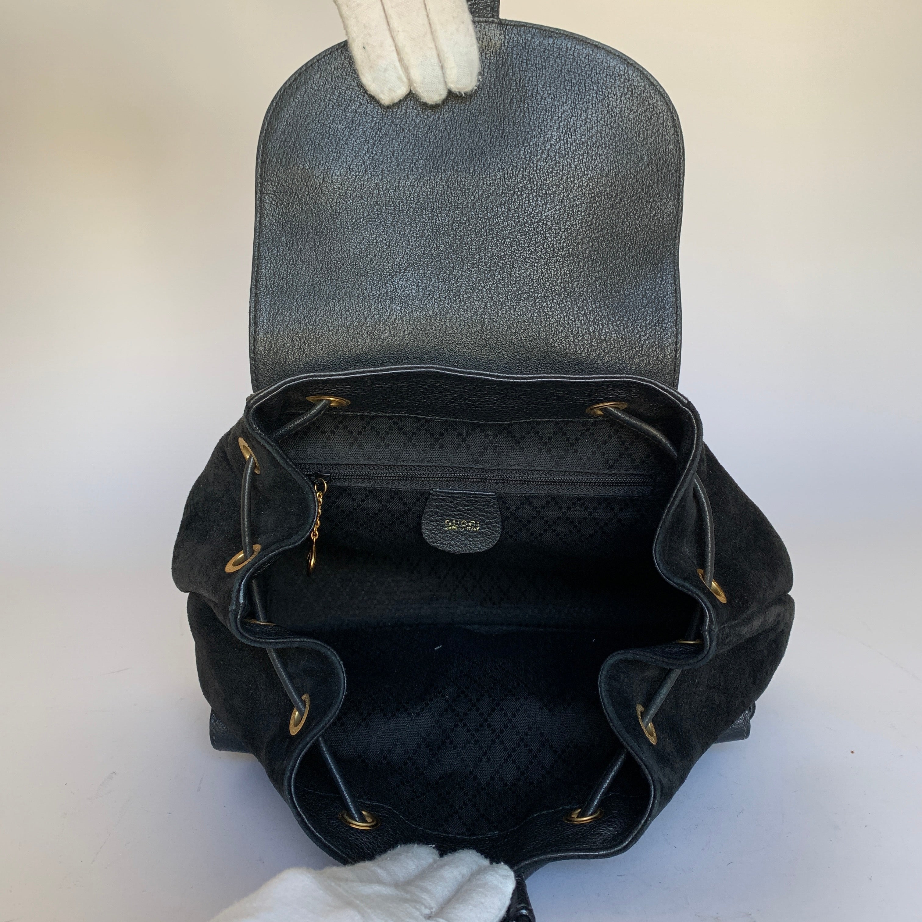 Gucci Bamboo Backpack Large Suede Leather - Image 6