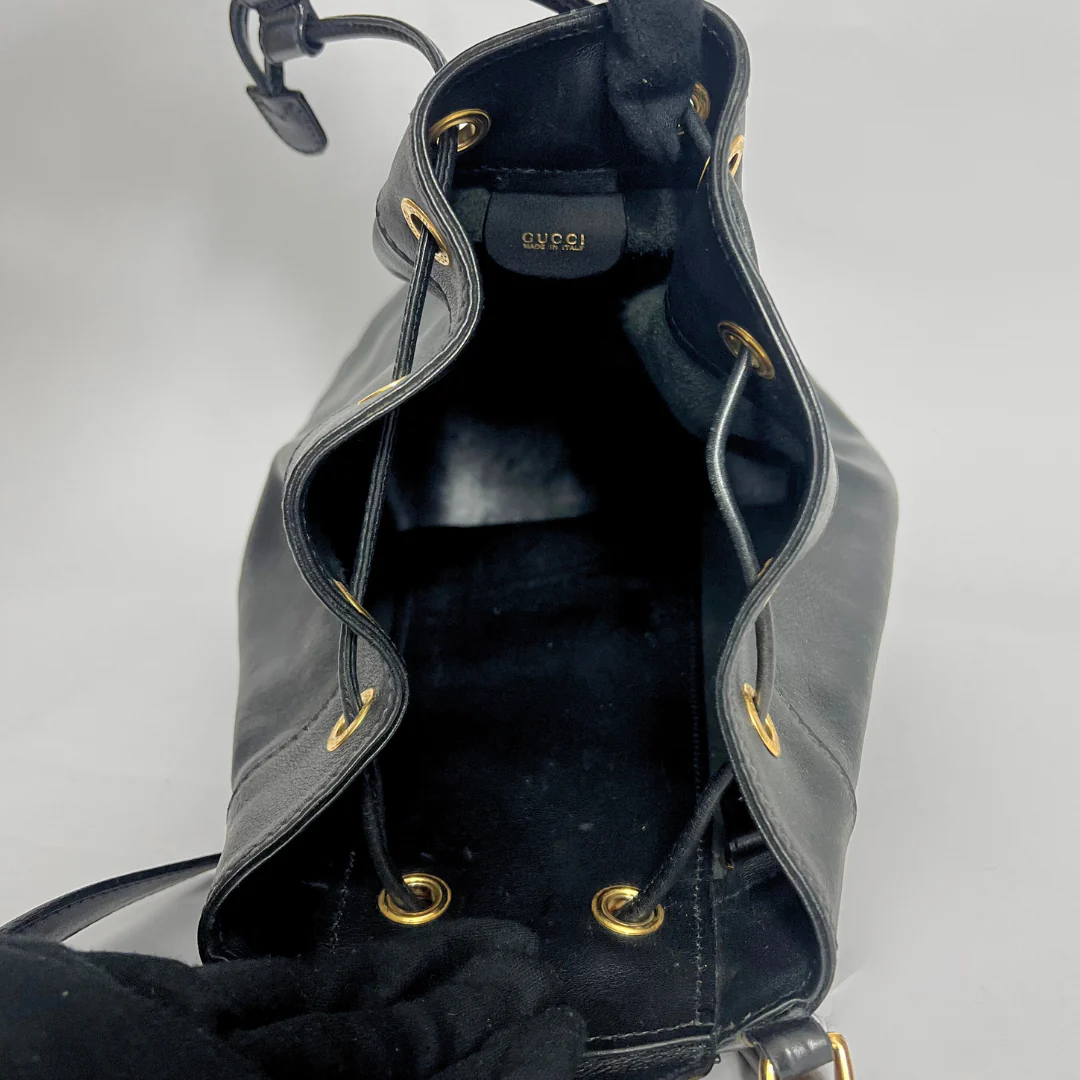 Gucci Leather Black Backpack - Image 7